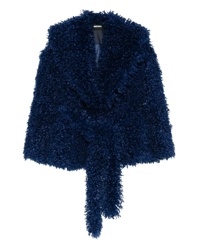 ROTATE Birger Christensen Faux-Fur-Jacke mit Gürtel - Blau Blau