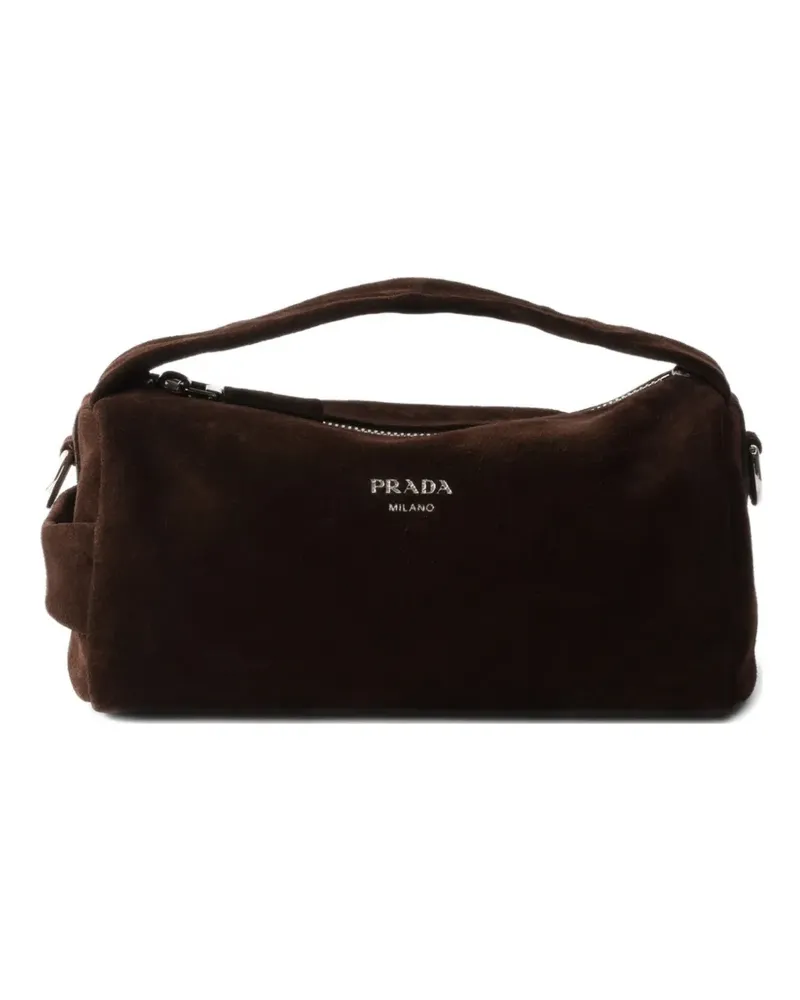 Prada Schultertasche aus Wildleder mit abnehmbarem Riemen - Braun Braun