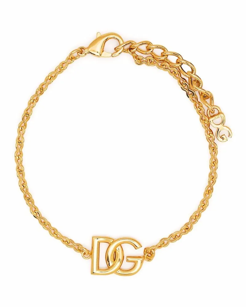 Dolce & Gabbana Kordelkettenarmband mit DG - Gold Gold