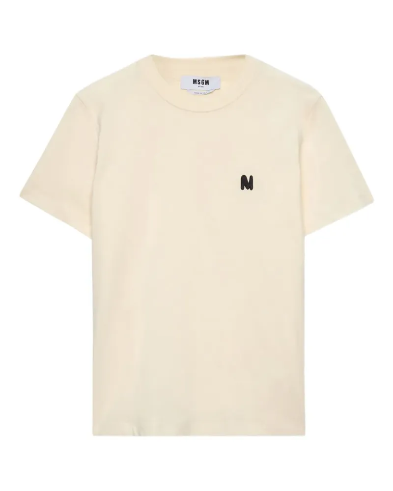 MSGM T-Shirt mit Logo-Print - Nude Nude