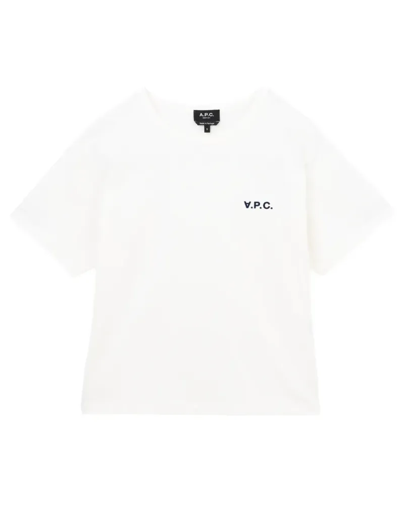 A.P.C. T-Shirt mit Logo-Print - Weiß Weiß