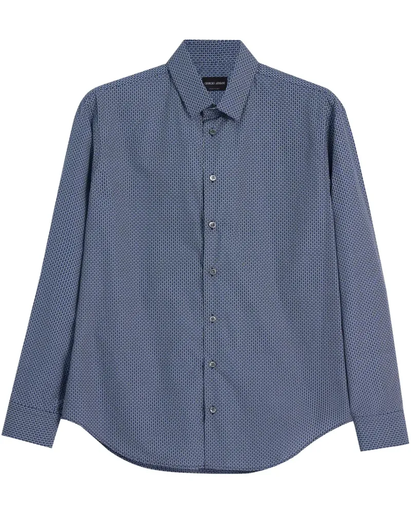 Giorgio Armani Gemustertes Hemd - Blau Blau