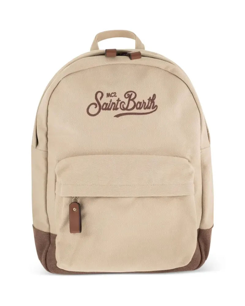 MC2 Saint Barth embroidered-logo backpack - Nude Nude