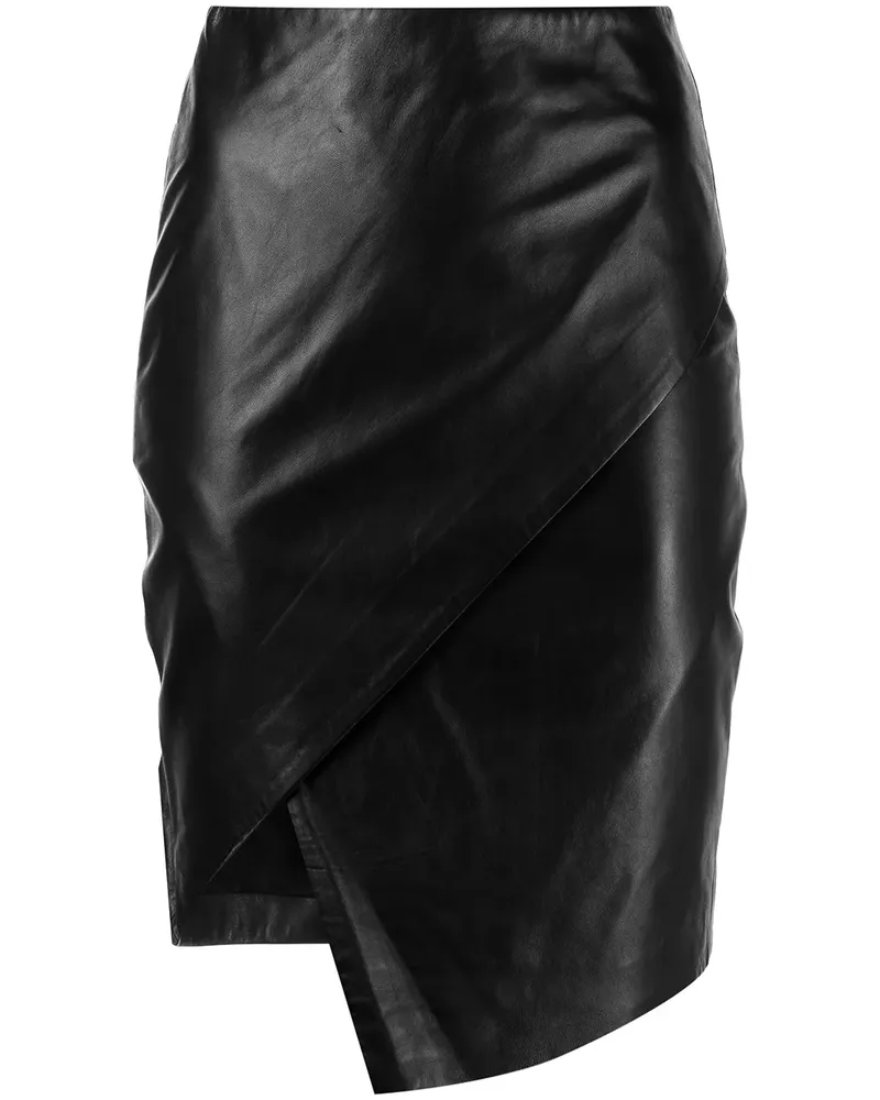 mason by michelle mason Gewickelter Lederrock - Schwarz Schwarz