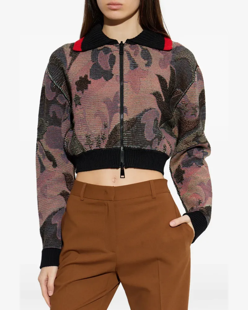 Etro floral-jacquard zip-up jacket - Rosa Rosa