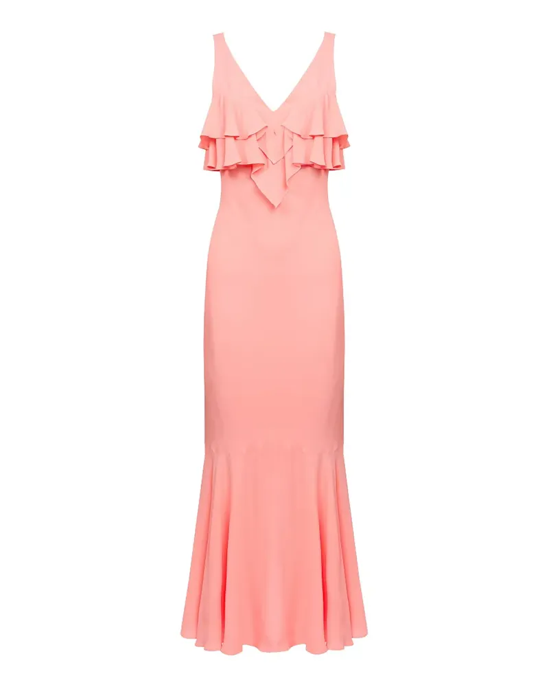 Twin-Set ruffle-trim maxi dress - Rosa Rosa