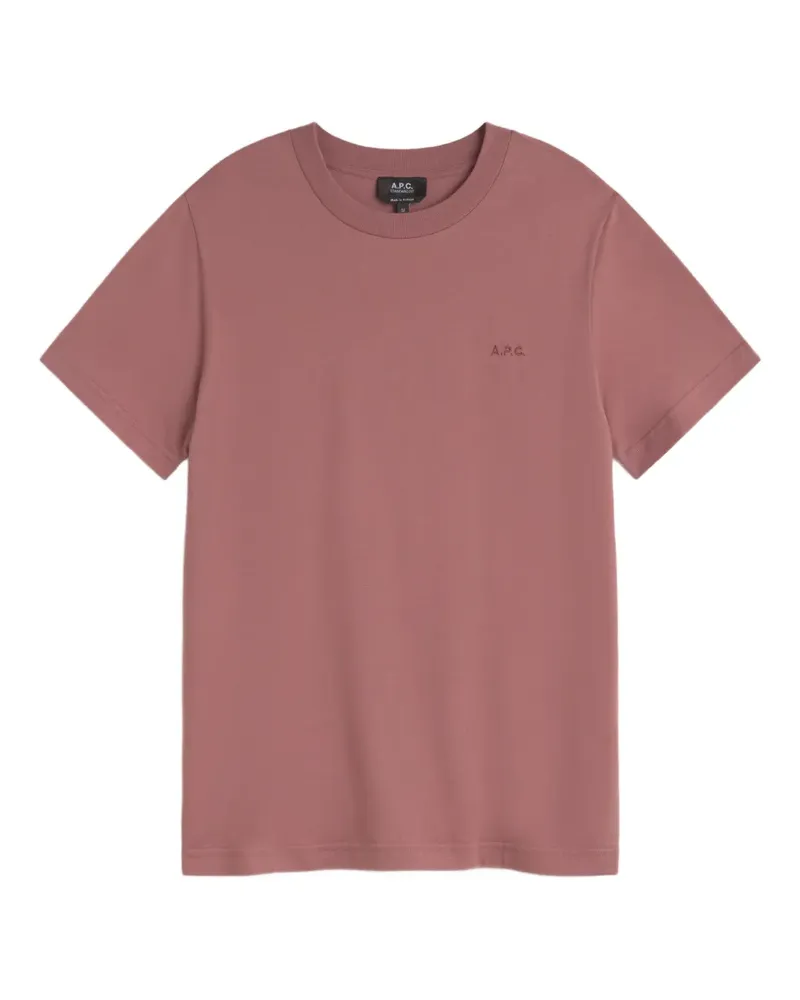 A.P.C. T-Shirt mit Logo-Stickerei - Rosa Rosa