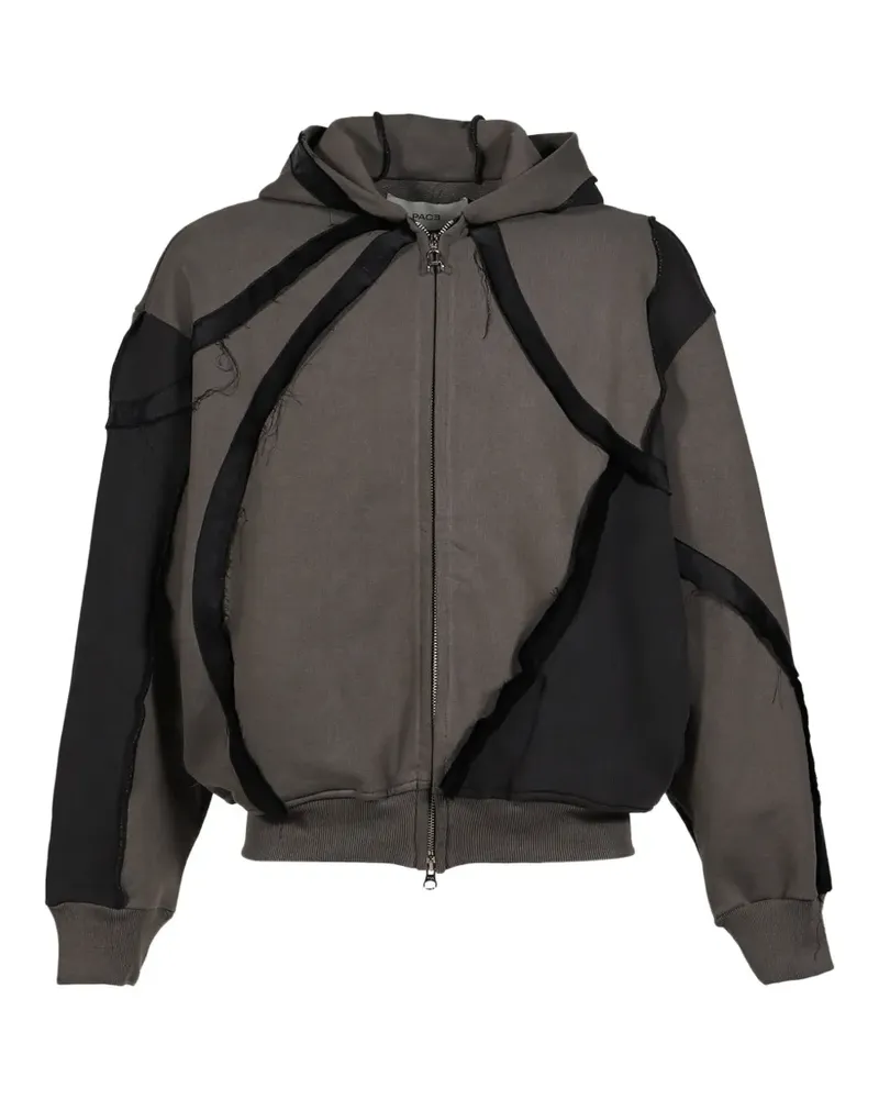 Pace panelled distressed hoodie - Grau Grau
