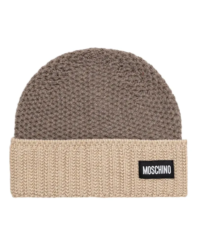 Moschino Beanie mit Logo-Patch - Braun Braun