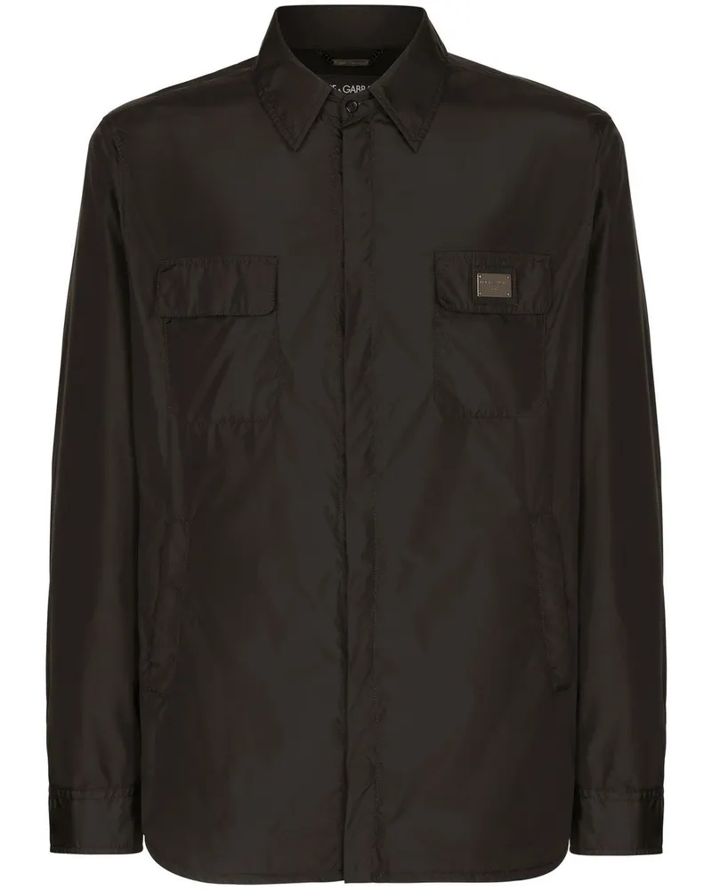 Dolce & Gabbana Hemd mit Logo-Patch - Schwarz Schwarz