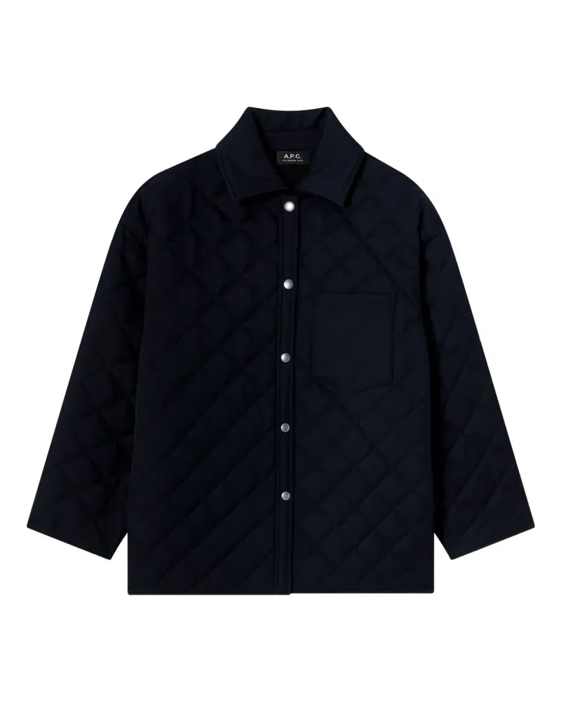 A.P.C. Gesteppte Jacke mit Druckknöpfen - Blau Blau