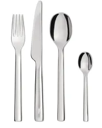 Alessi 24-teiliges Ovale Besteck-Set Silber