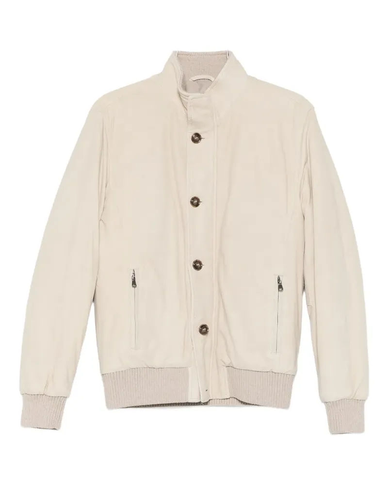 BARBA buttoned zip-pocket jacket - Nude Nude