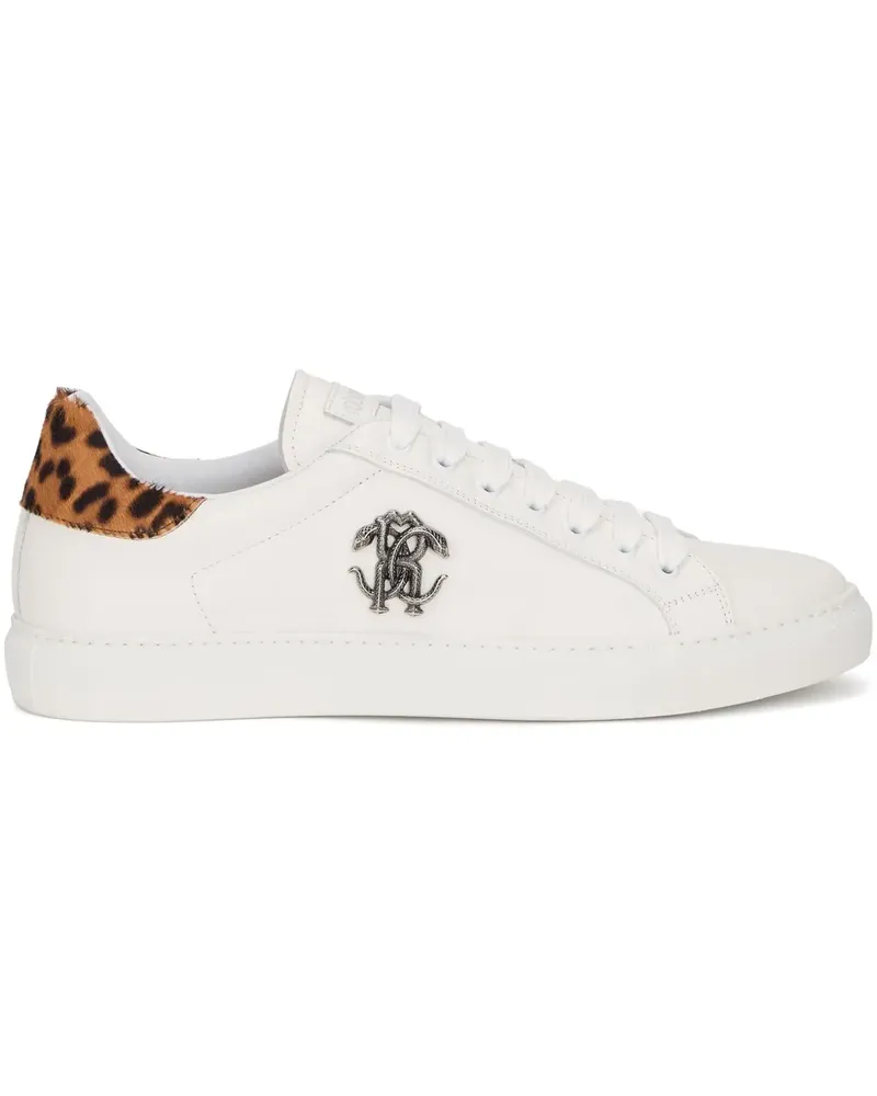 Roberto Cavalli Sneakers mit Leoparden-Print - Weiß Weiß