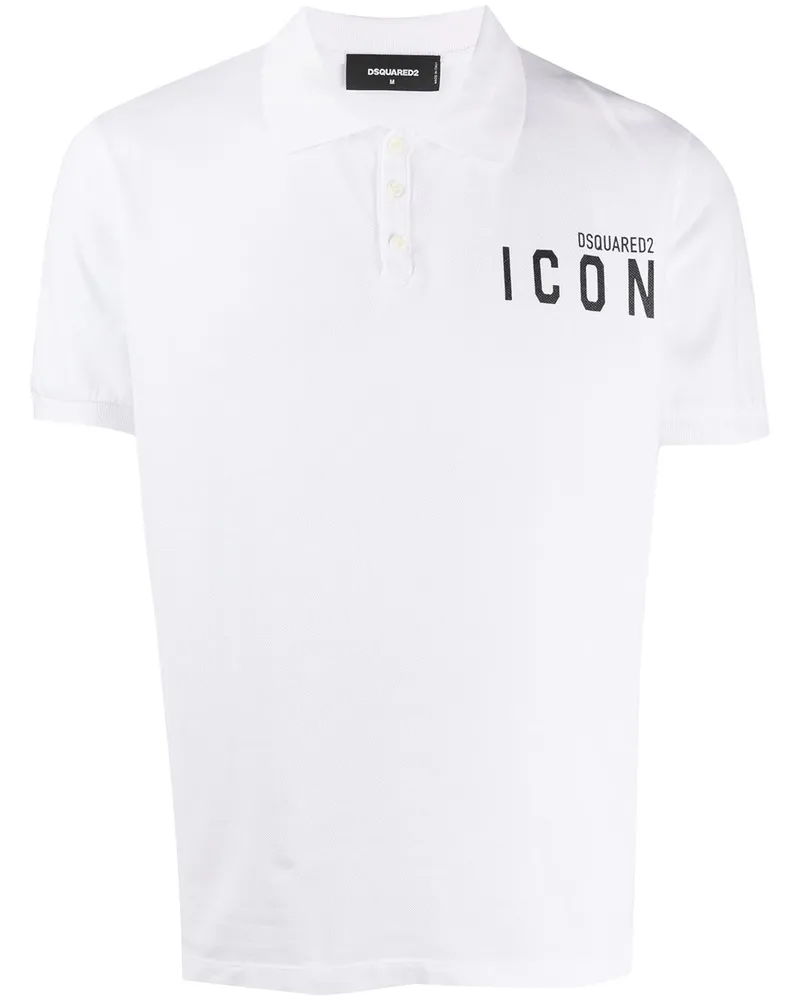 Dsquared2 Poloshirt mit "Icon"-Print - Weiß Weiß