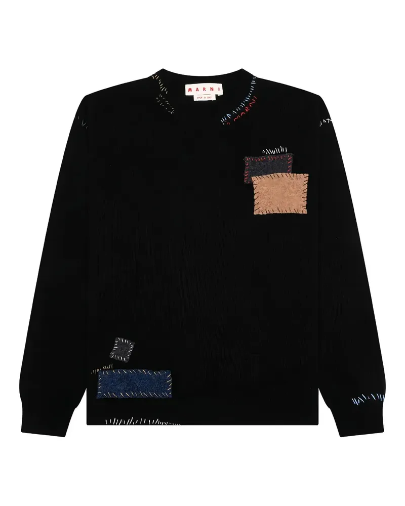 Marni patch-detailing sweater - Schwarz Schwarz
