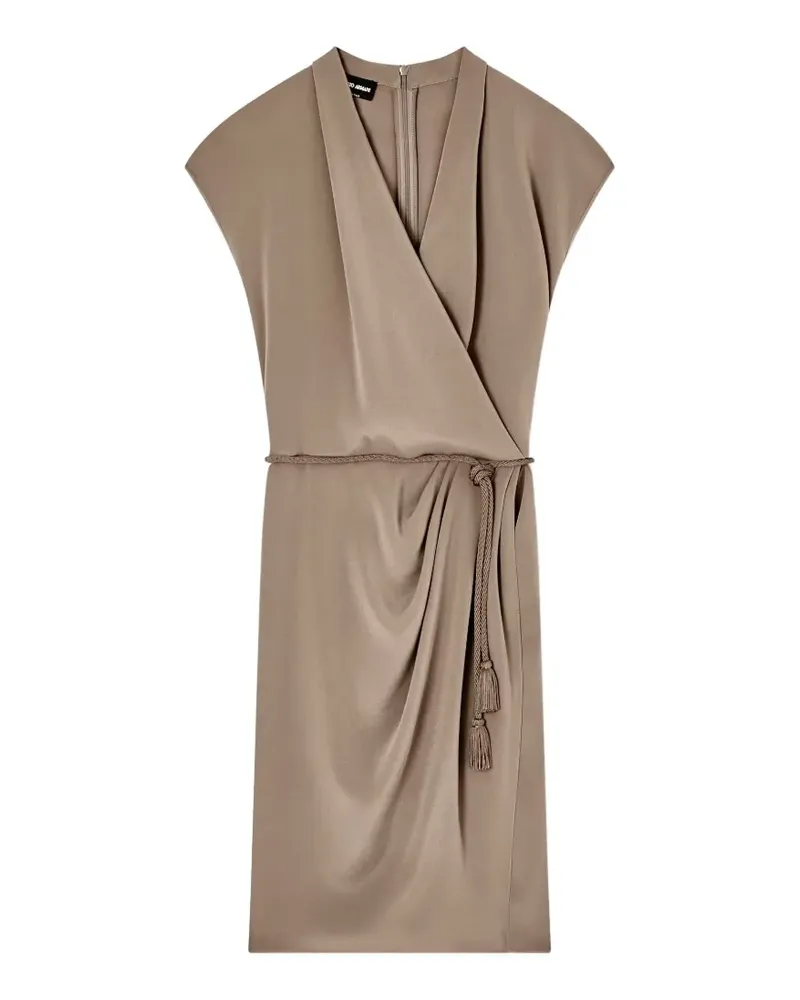 Giorgio Armani Gewickeltes Midikleid mit Gürtel - Braun Braun