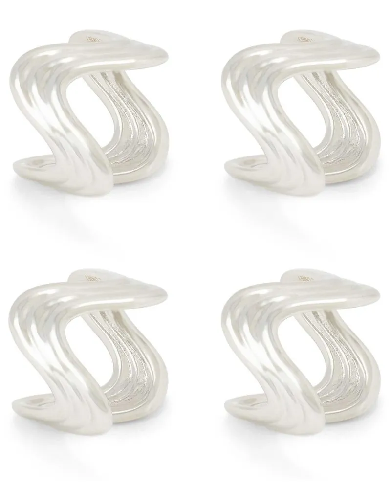 L’OBJET Ripple Serviettenringe (4er-Set) - Silber Silber