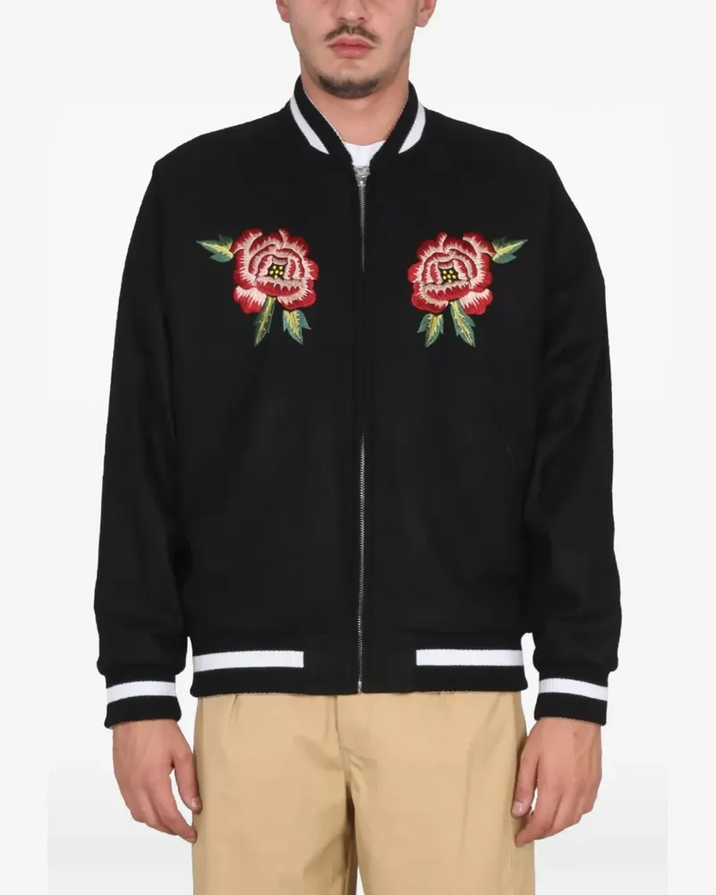 Kenzo France Japan double-face embroidered bomber jacket - Schwarz Schwarz