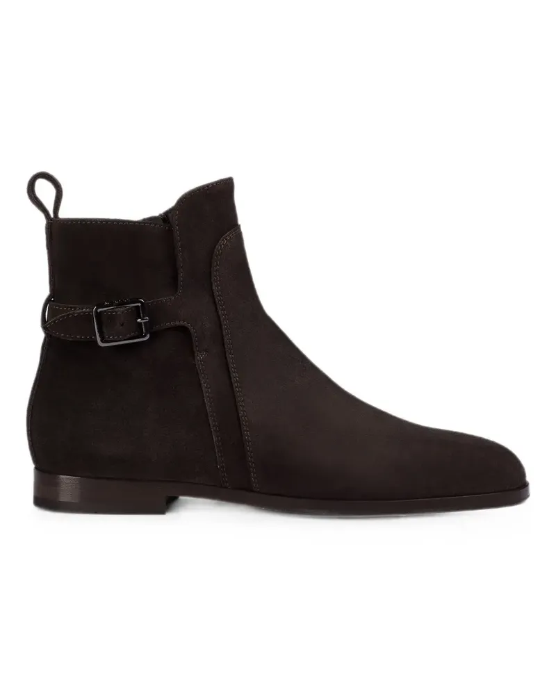 Doucal´s buckle-strap suede ankle boots - Braun Braun
