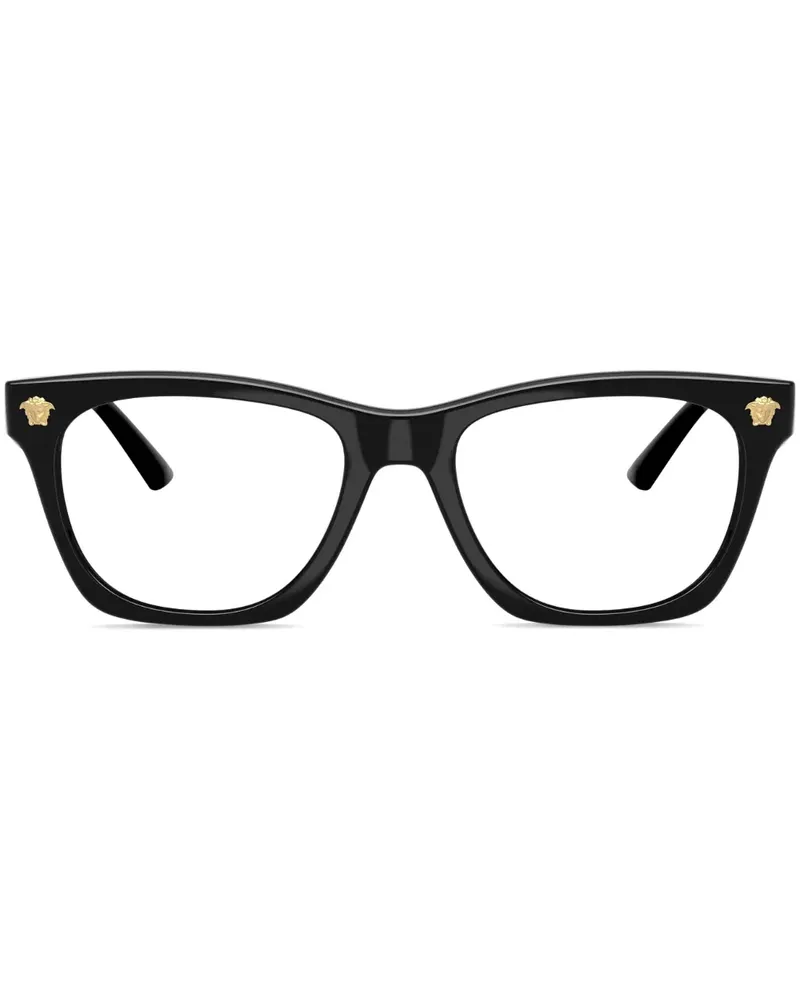 Versace Brille mit eckigem Gestell - Schwarz Schwarz