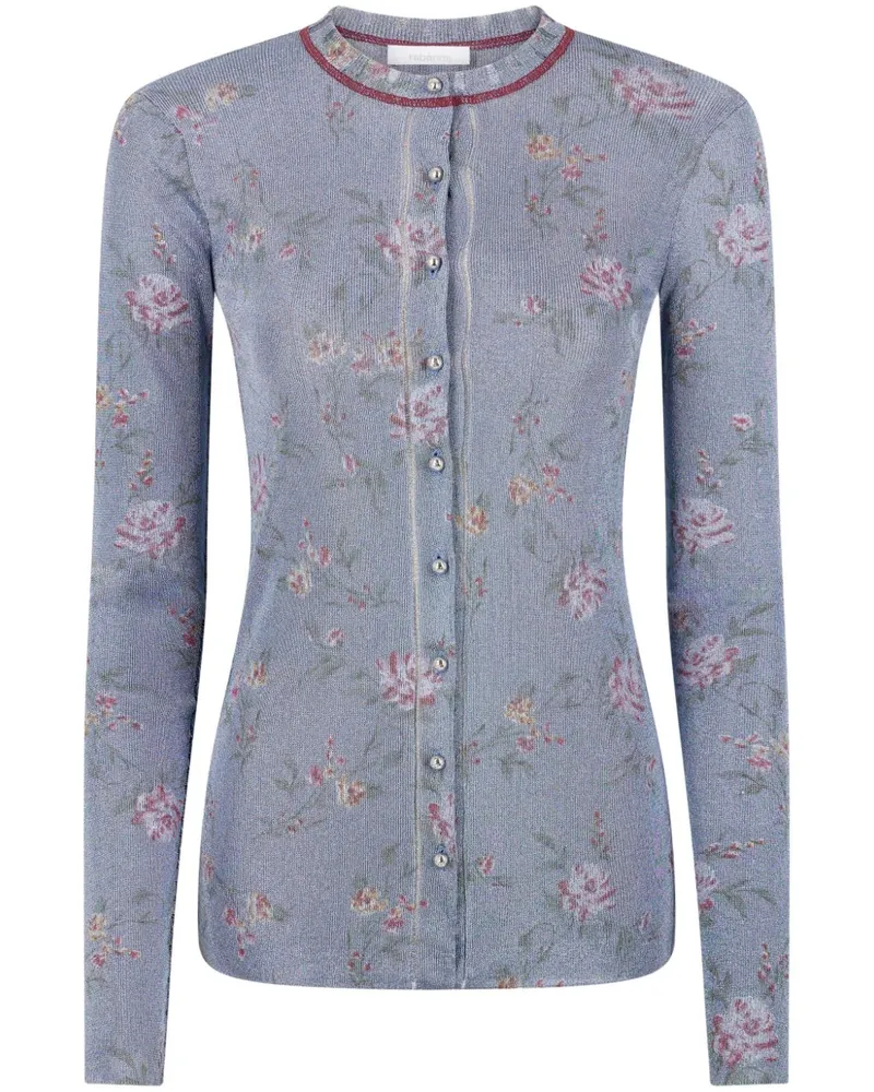 Paco Rabanne Cardigan mit Blumen-Print - Blau Blau