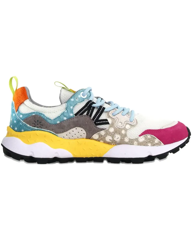 Flower MOUNTAIN Gemusterte Sneakers mit Einsätzen - Gelb Gelb