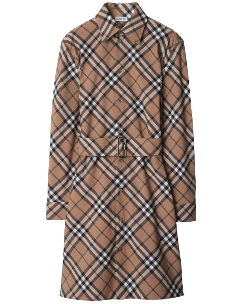 Burberry Kariertes Hemdkleid - Braun Braun