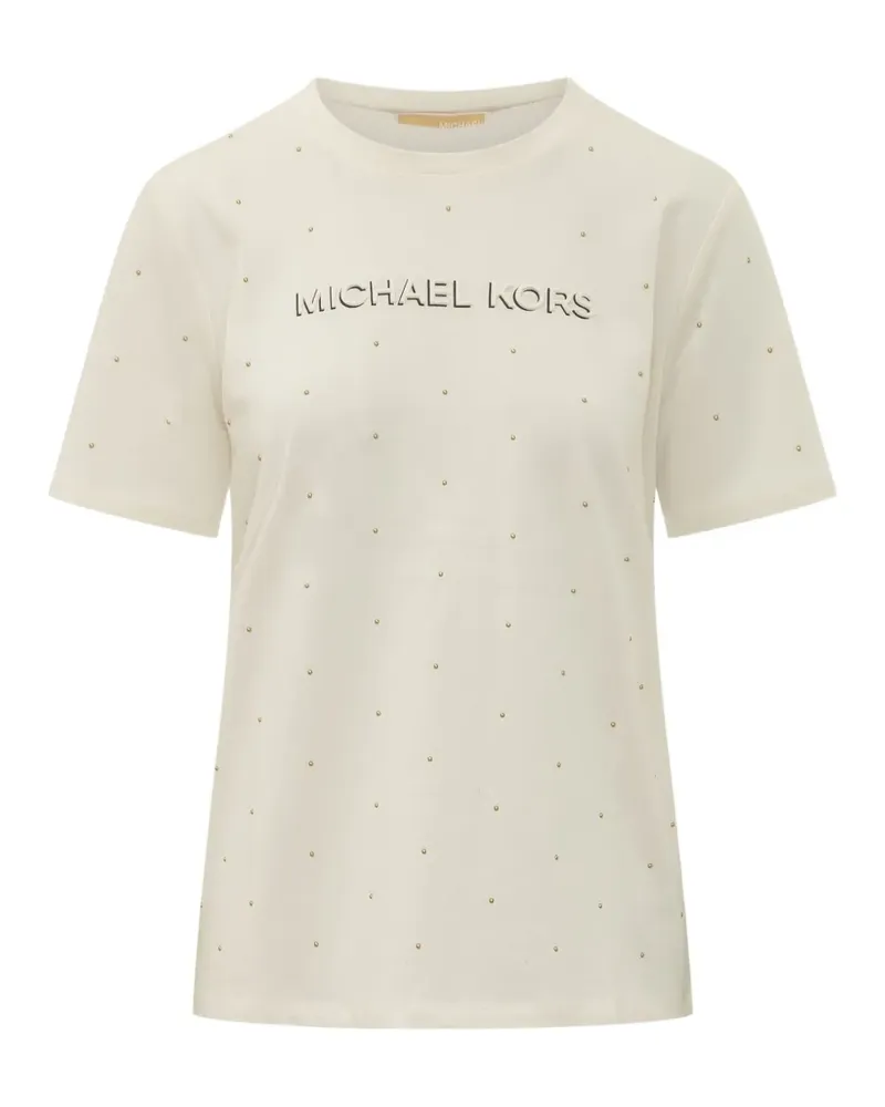 Michael Kors T-Shirt mit Nieten-Logo - Nude Nude