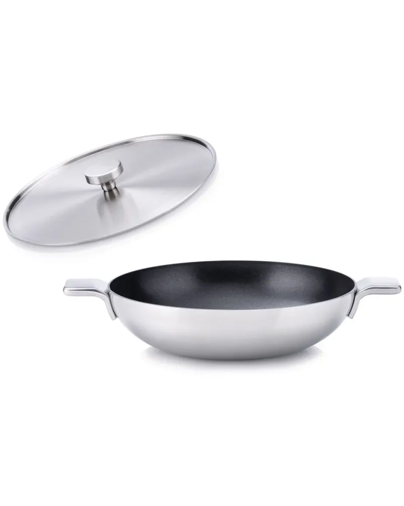 Alessi Edelstahl-Wok 28cm Silber