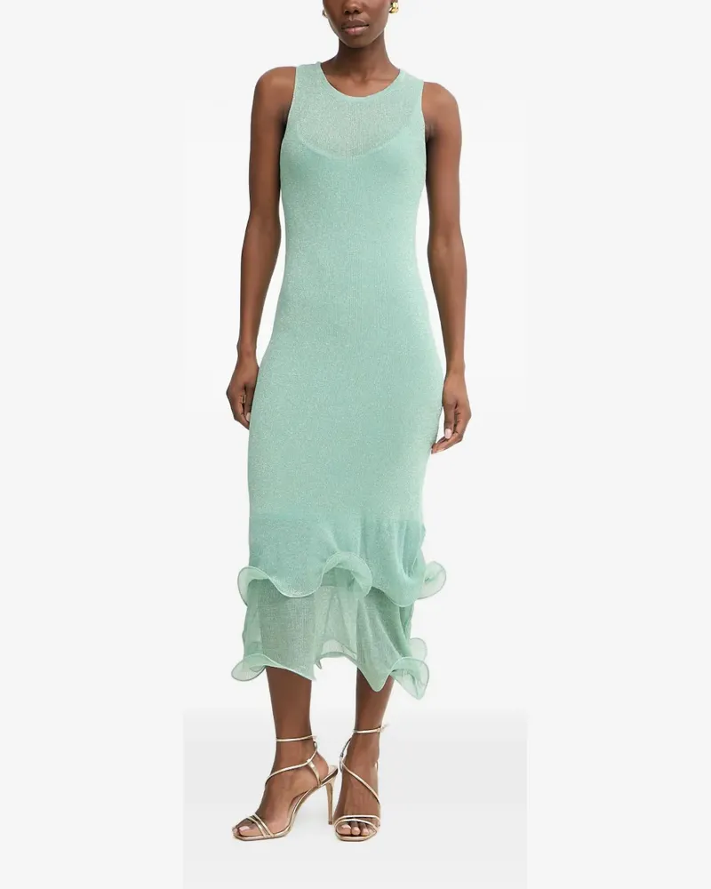 Simona Corsellini ruffled-trim knit dress - Grün Grün