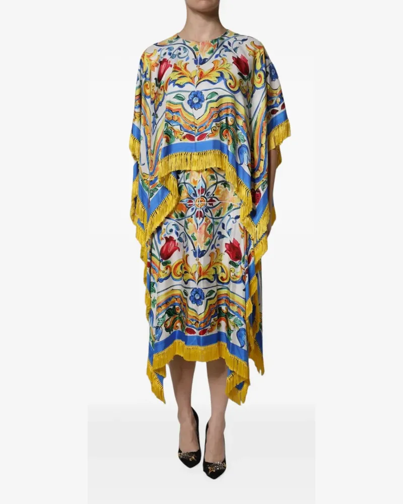 Dolce & Gabbana Majolica-print midi dress - Gelb Gelb