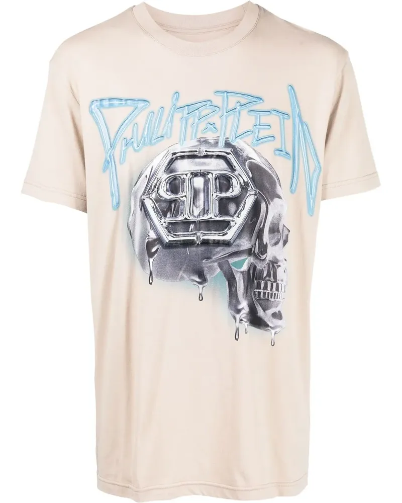 Philipp Plein T-Shirt mit Totenkopf-Print - Nude Nude