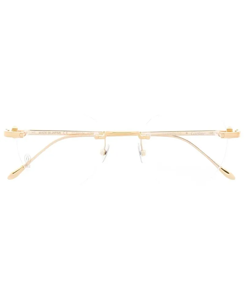 Cartier Rahmenlose Brille mit Logo-Gravur - Gold Gold