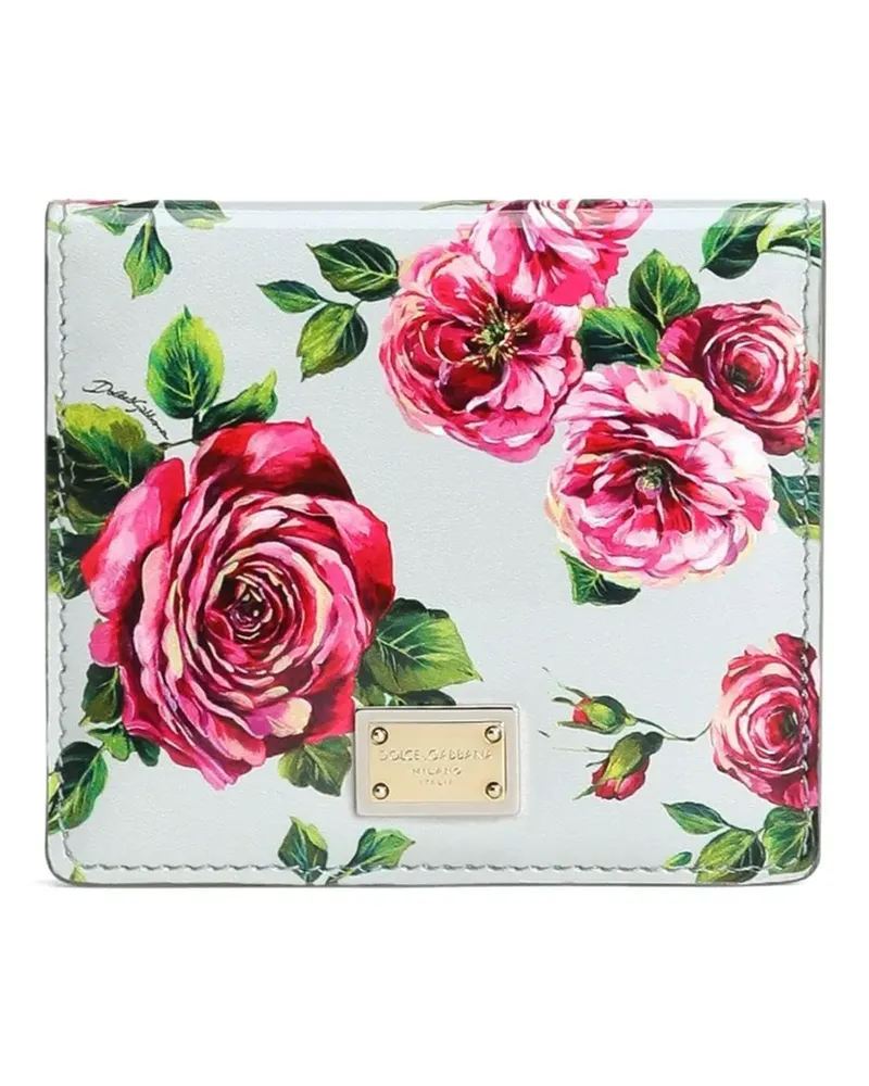 Dolce & Gabbana Portemonnaie mit Blumen-Print - Blau Blau