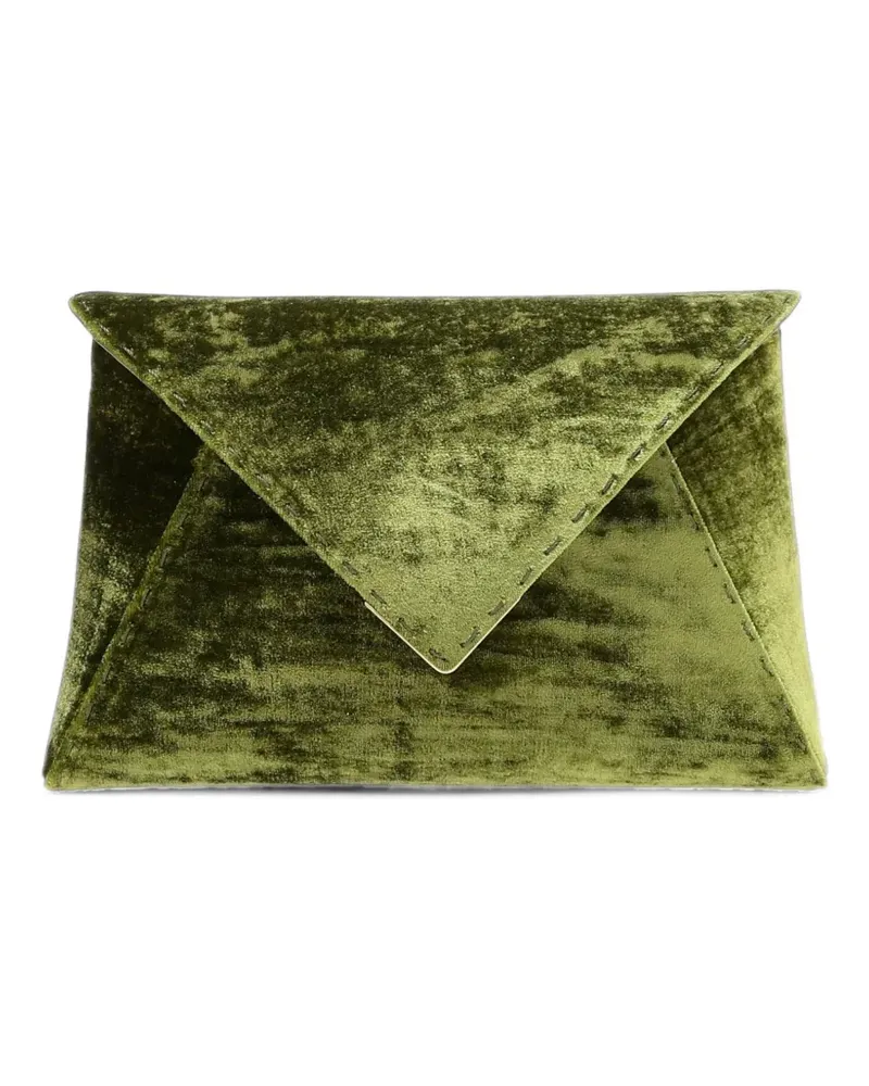 Tyler Ellis Lee Pouchet Clutch aus Samt 20cm - Grün Grün