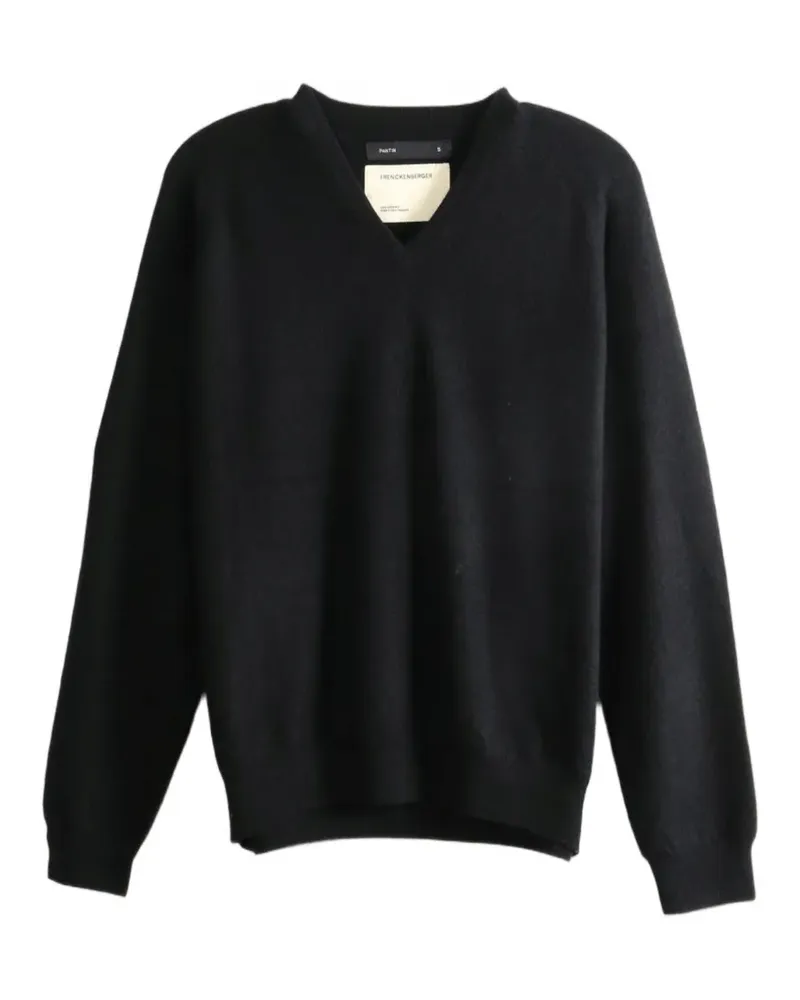 Frenckenberger V-neck long-sleeve sweater - Schwarz Schwarz