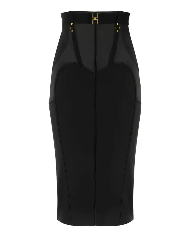 Elisabetta Franchi bustier metal logo belt midi skirt - Schwarz Schwarz