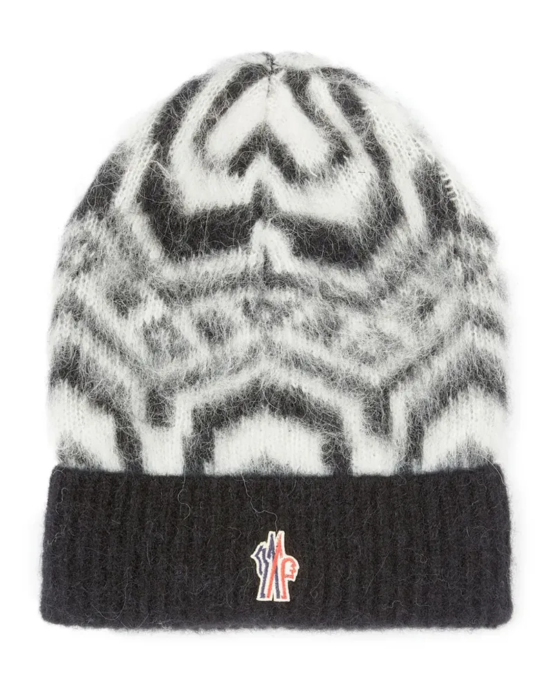Moncler Beanie mit Intarsien-Motiv - Schwarz Schwarz