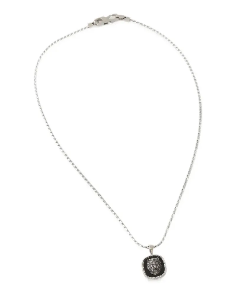 Guess lion-pendant necklace - Silber Silber