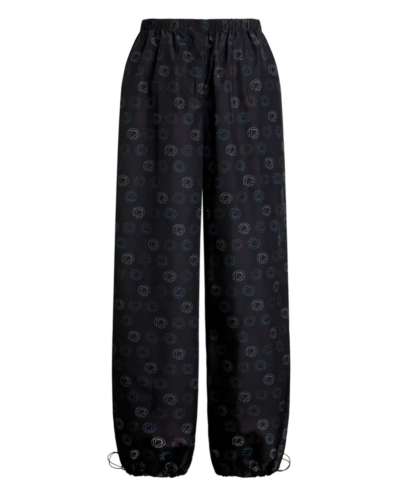 12 STOREEZ Taft-Hose mit geradem Bein - Schwarz Schwarz