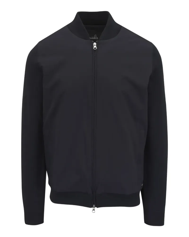 Wahts Paxton panelled zip-up bomber jacket - Blau Blau