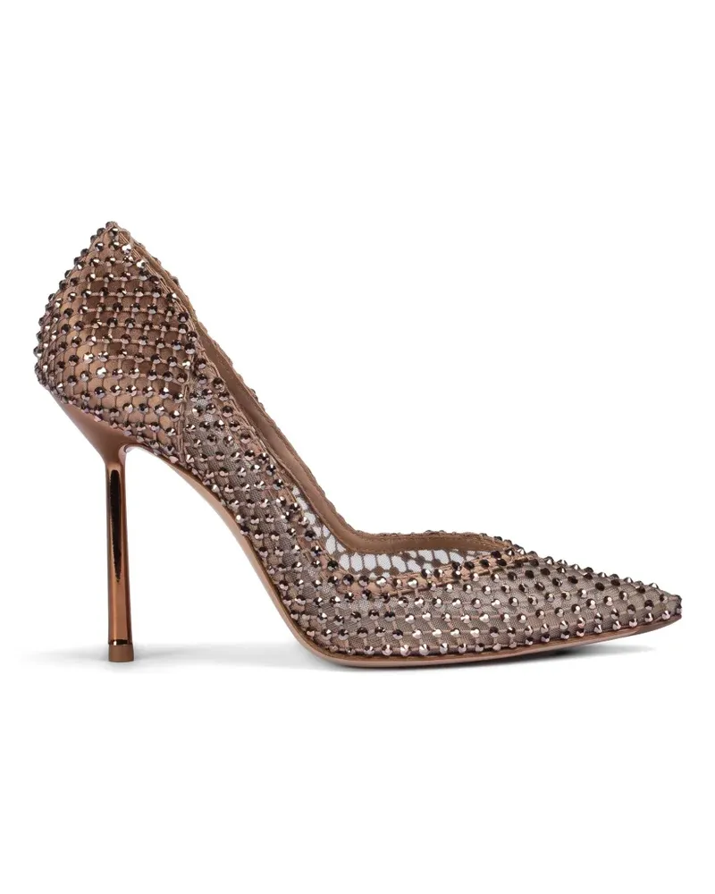 Le Silla Gilda Pumps mit Kristallen 100mm - Braun Braun
