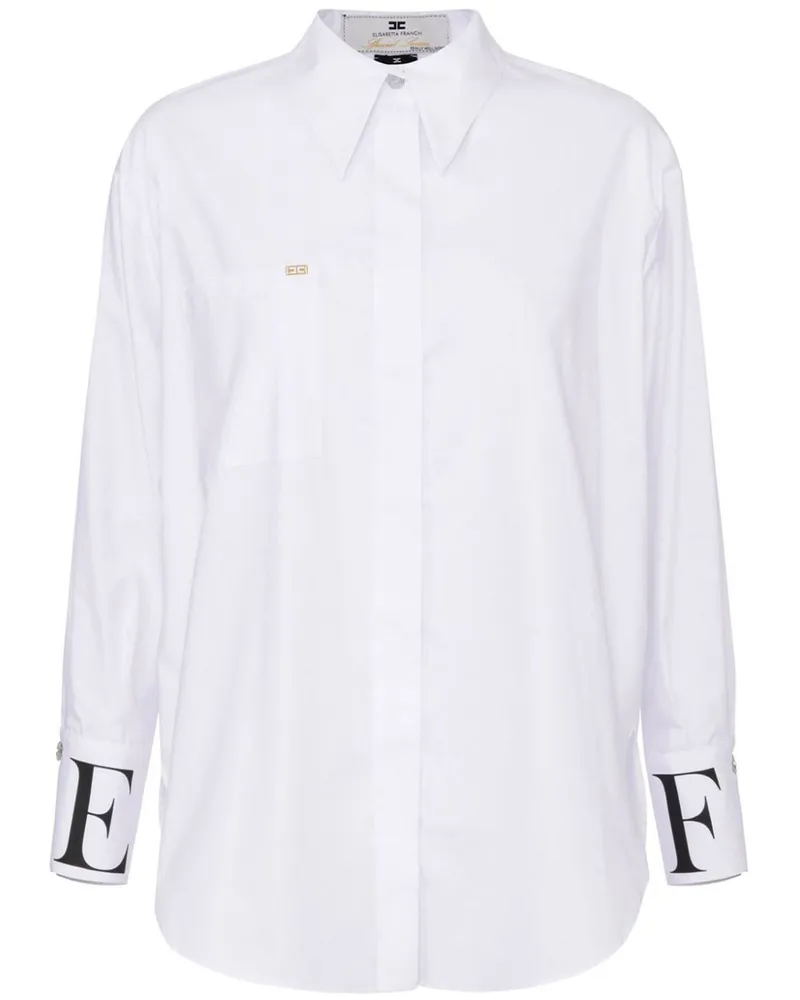 Elisabetta Franchi Hemd mit Logo-Print - Weiß Weiß