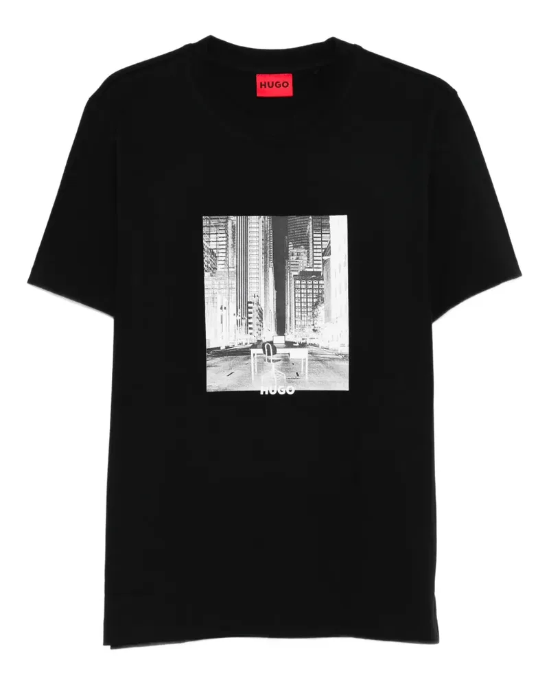 HUGO BOSS T-Shirt mit grafischem Print - Schwarz Schwarz