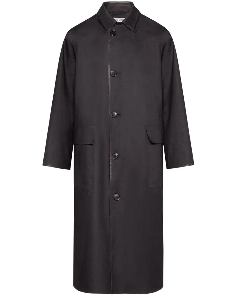Maison Margiela Beschichteter Mantel - Schwarz Schwarz