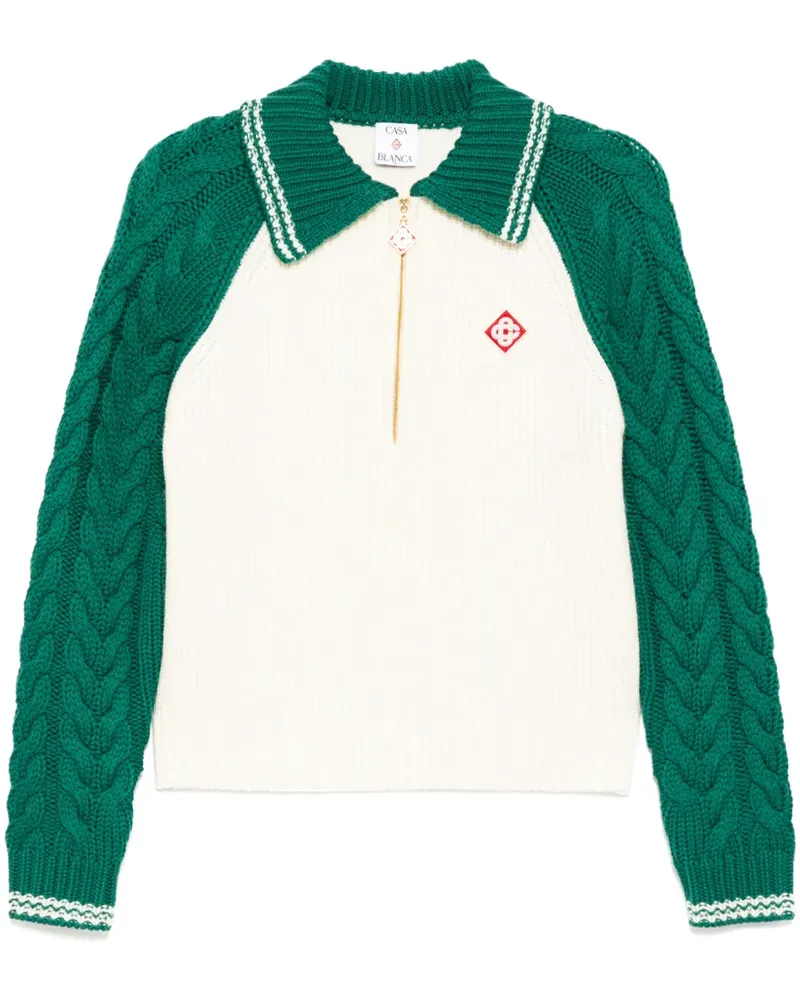 Casablanca Paris Pullover mit Reißverschluss - Weiß Weiß