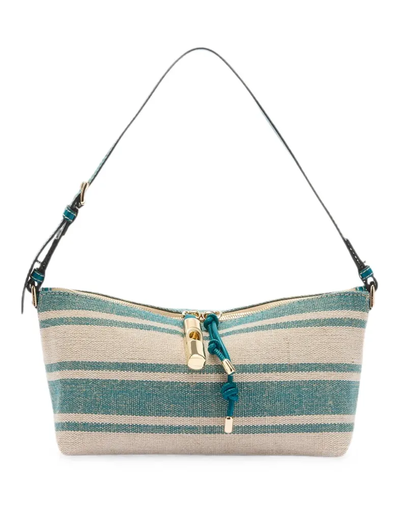 Furla Gestreifte Debby Schultertasche - Blau Blau
