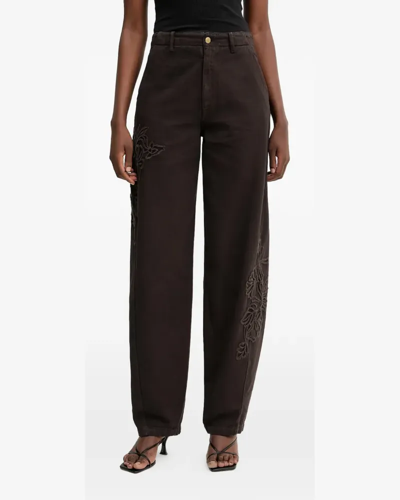 Ermanno Scervino Jeans mit Stickerei - Braun Braun