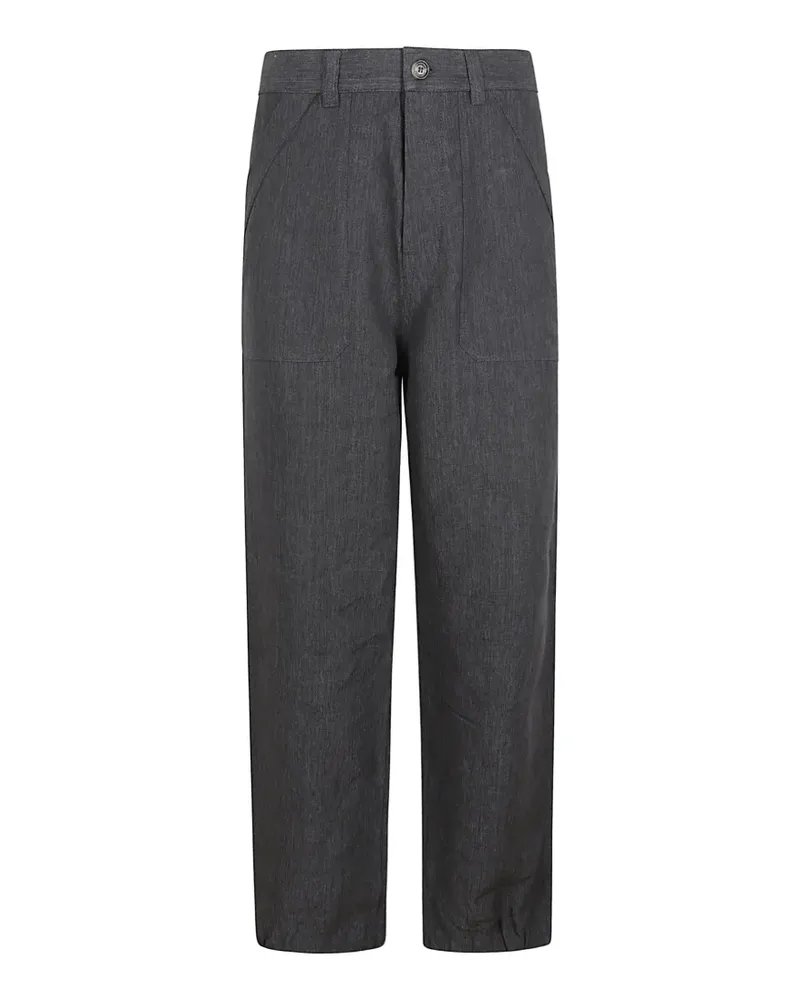 Brunello Cucinelli slub-texture patch-pocket trousers - Grau Grau